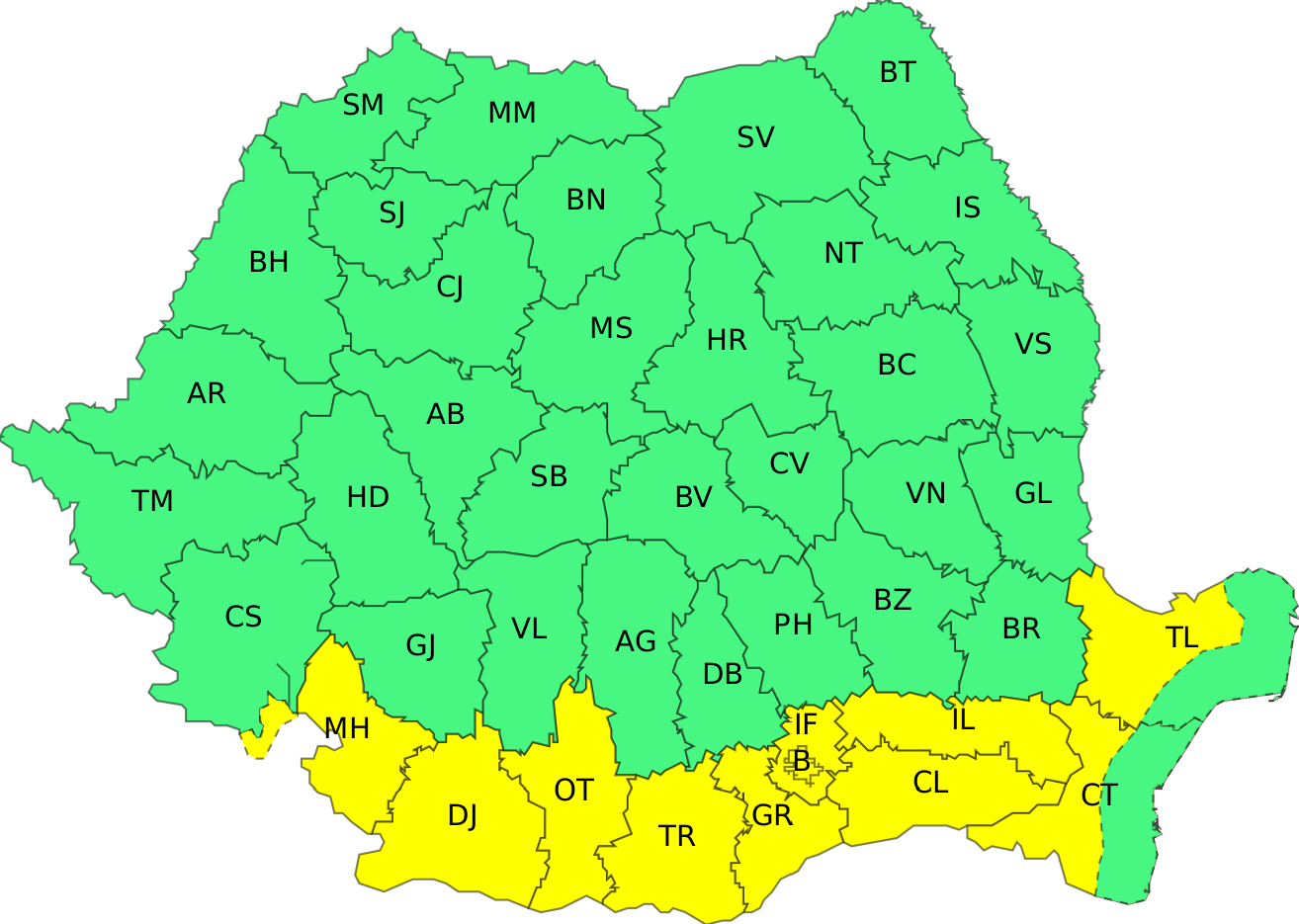 ANM: Caniculă în vestul şi sudul Olteniei, în jumătatea de sud a Munteniei şi în Dobrogea - temperaturi de până la 34 de grade/ Averse torenţiale, vijelii şi grindină în estul Olteniei, Muntenia şi în sudul Moldovei