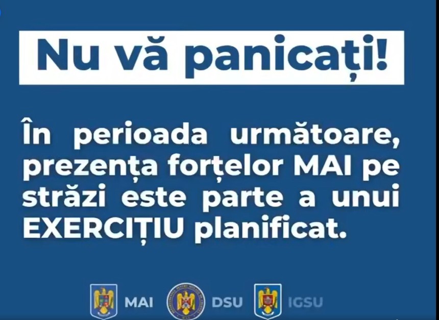 IGSU anunţă că a fost declanşat exerciţiul naţional „SEISM 2025” privind reacţia în cazul unui cutremur de 7.3 grade pe scara Richter / Apel la populaţie să permită punerea în aplicare a procedurilor de răspuns şi să nu se panicheze   - VIDEO