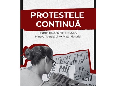 Elevii şi studenţii protestează duminică, în Capitală, faţă de scăderea fondului de burse: Nu din burse strângi averi, stimaţi politicieni!