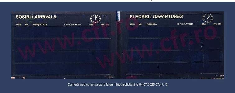 Probleme în Gara de Nord din Bucureşti  - Panourile de informare localizate pe peroane şi camerele de luat vederi din incinta gării nu mai funcţionează
