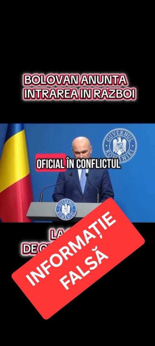UPDATE - Ministerul de Interne avertizează asupra unor clipuri false din mediul online, care anunţă intrarea României în război / E folosită imaginea premierului, clipurile fiind realizate de inteligenţa artificială / Guvern: România nu va intra în război