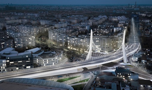 Pasajul Apărătorii Patriei din sectorul 4 al Capitalei, aflat în construcţie, ar putea fi dat în folosinţă la sfârşitul anului viitor/ Băluţă: Acest pasaj va închide inelul median de circulaţie şi va lega nordul de sudul oraşului - FOTO