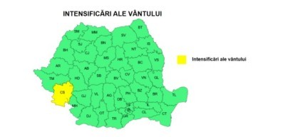 UPDATE - Cod galben privind intensificări ale vântului, până sâmbătă după-amiază, în Caraş-Severin/ În Bucureşti, vremea va fi rece pentru această dată