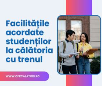 CFR Călători anunţă facilităţile la călătoria cu trenul acordate în noul an universitar studenţilor români şi străini înmatriculaţi în instituţii de învăţământ superior acreditate din România/ Noutatea pentru românii care studiază în străinătate