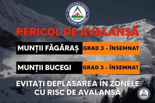 Risc ridicat de avalanşă în munţii Bucegi şi Făgăraş. Recomandările salvamontiştilor