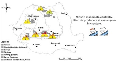Risc mare de avalanşă în Munţii Făgăraş, la altitudini de peste 1.800 de metri