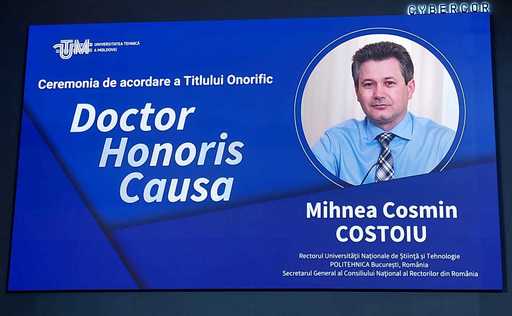 Rectorul Universităţii Politehnica Mihnea Costoiu, Doctor Honoris Causa al Universităţii Tehnice a Moldovei - FOTO, VIDEO