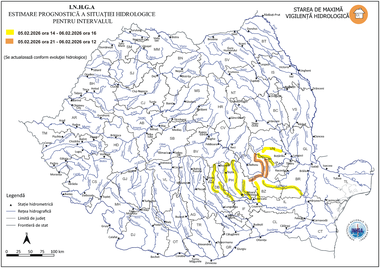 Hidrologii avertizează că este risc de inundaţii pe râuri din şase judeţe ale ţării/ Cod portocaliu pe râuri din Buzău şi Prahova de joi seară până vineri la prânz