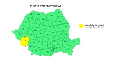 ANM: Intensificări ale vântului, în sud-vestul ţării, în zona Carpaţilor Meridionali şi ulterior şi în Moldova/ Cod galben de vânt puternic, în Caraş-Severin/ Vreme mai caldă decât normalul perioadei, în Capitală