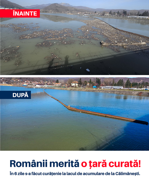 Ministrul Mediului anunţă că lacul de acumulare de la Călimăneşti a fost curăţat de tone de gunoaie în şase zile, după ce a făcut o sesizare la ”Apele Române”