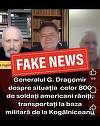 Ministrul Apărării, reacţie la informaţiile că, în ultimele 48 de ore, la Baza 57 Aeriană Mihail Kogălniceanu Air Base ar fi aterizat aeronave având la bord „800 de militari americani răniţi”: Infirm categoric aceste informaţii!