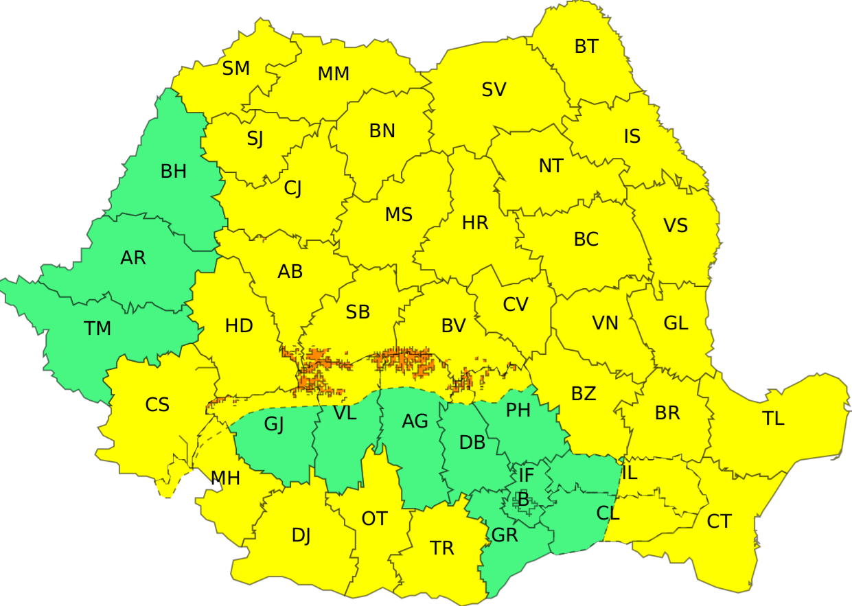 Trei zile de vreme deosebit de rece, vânt puternic, ploi, lapoviţă sau ninsoare, în aproape toată ţara/ La munte, strat de zăpadă şi viscol/ în Carpaţii Meridionali şi de Curbură, rafale de vânt de până la 130 de km/h şi vizibilitate sub 50 de metri