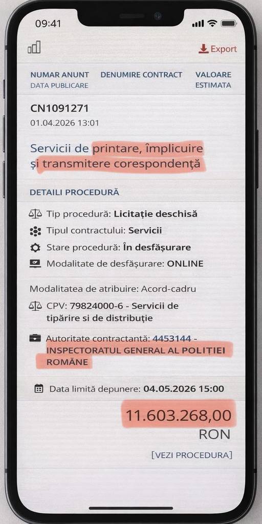 Sindicatul Europol: Poliţia Română oferă peste 2,2 milioane de euro pentru “printare” şi ”împlicuire”  / Cheltuiala, considerată ”o sfidare”