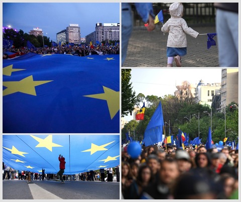 Marş pro-Europa, de 9 Mai, în Bucureşti/ Organizatori: Acum este momentul să susţinem vocea comună a Europei - împotriva slăbiciunilor interne şi a ameninţărilor externe