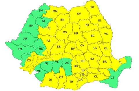 ANM: Instabilitate atmosferică şi averse însemnate cantitativ în mare parte din ţară, vineri şi sâmbătă/ Pe alocuri vor fi căderi de grindină şi vijelii