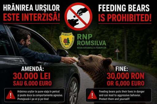 Argeş: Sancţiuni în valoare de 50.000 de lei, date, în ultimele trei săptămâni, unor turişti care au hrănit urşi, în special pe Transfăgărăşan