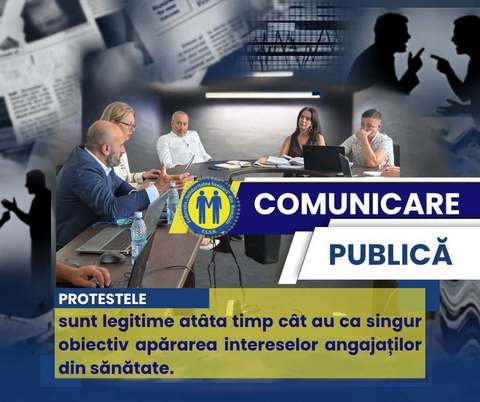 Federaţia „Solidaritatea Sanitară”: Există riscul ca în acest moment proiectul noii legi a salarizării să fie transformat în câmp al bătăliilor politice, iar angajaţii din sănătate să devină victime ale acestor bătălii