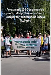 Protest în parcul Central din municipiul Braşov, faţă de proiectul construirii unei parcări: „Un oraş verde nu îşi sacrifică parcurile pentru parcări”, spun contestatarii proiectului