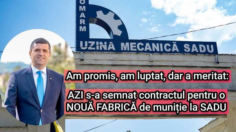 Radu Miruţă: A fost semnat contractul cu firma americană US Ballistic pentru o nouă fabrică de producţie a muniţiei la Sadu / Compania va produce aici muniţia NATO de 155 mm