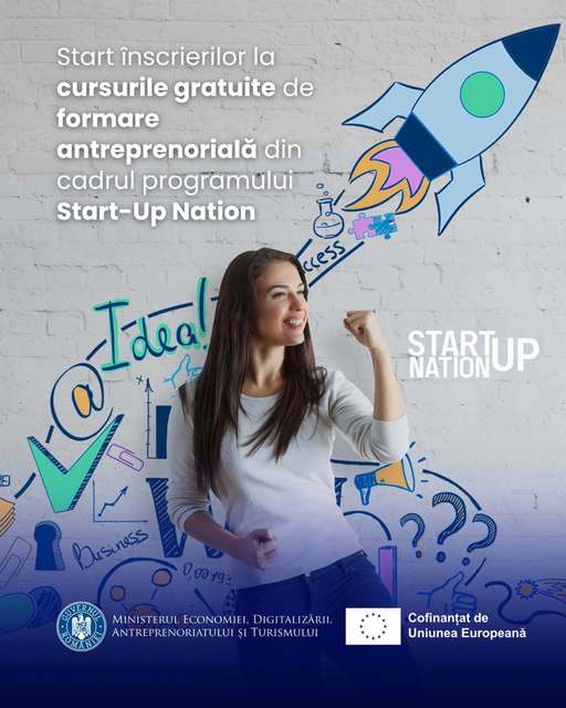 Start-Up Nation: Înscrierile la cursurile gratuite de antreprenoriat pentru tinerii sub 30 de ani au început marţi/ Absolvirea lor permite accesul la finanţări de până la 250.000 de lei 
