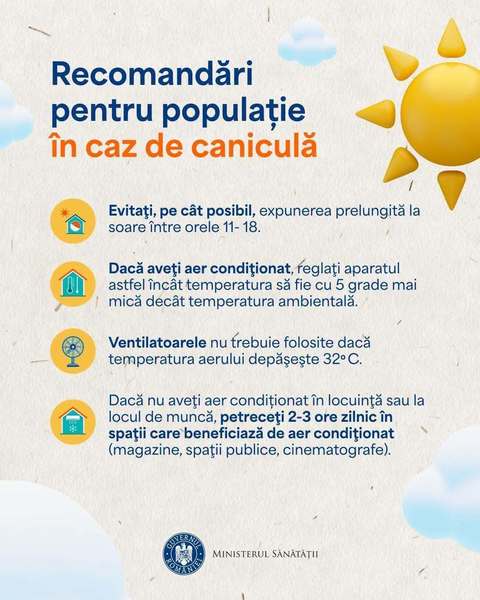 Ministerul Sănătăţii solicită activarea planurilor de măsuri pentru reducerea riscurilor medicale cauzate de temperaturile extreme