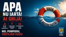 Nou avertisment al Inspectoratului General pentru Situaţii de Urgenţă: Apa nu iartă! Curentul, adâncimea apei, diferenţele de temperatură sau obstacolele ascunse pot pune în pericol chiar şi persoanele care ştiu să înoate