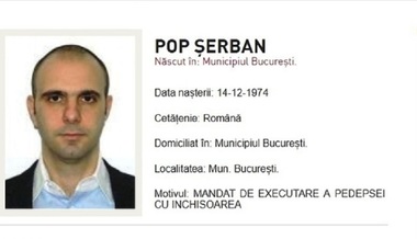 Fostul preşedinte al ANAF Şerban Pop, urmărit general după ce a fost condamnat definitiv la închisoare în dosarul Alinei Bica, a fost prins în Italia