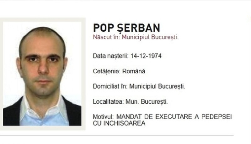 Fostul preşedinte al ANAF Şerban Pop, urmărit general după ce a fost condamnat definitiv la închisoare în dosarul Alinei Bica, a fost prins în Italia