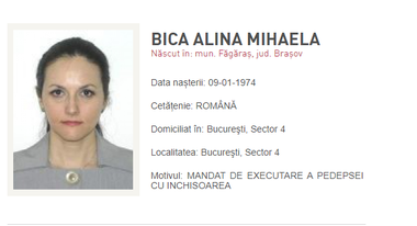 Alina Bica, dată în urmărire după condamnarea definitivă la 4 ani de închisoare
