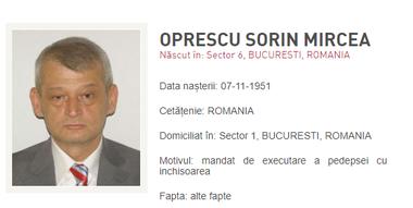 UPDATE - Fostul primar al Capitalei, Sorin Oprescu, a fost reţinut în Grecia/ Poliţia Română afirmă că el a fost prins "în urma activităţilor investigative şi de cooperare poliţienească"