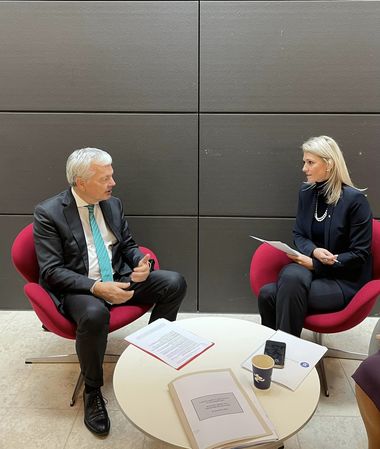 Alina Gorghiu a discutat, în marja Consiliului JAI, cu Didier Reynders, comisarul european pentru justiţie, despre legea pensiilor de serviciu pentru magistraţi / Ea i-a mulţumit acestuia pentru sprijinul ridicării MCV