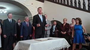 Preşedinţii german şi român au vizitat Colegiul "Brukenthal" din Sibiu, unde Iohannis a fost elev, apoi a predat Fizică - FOTO