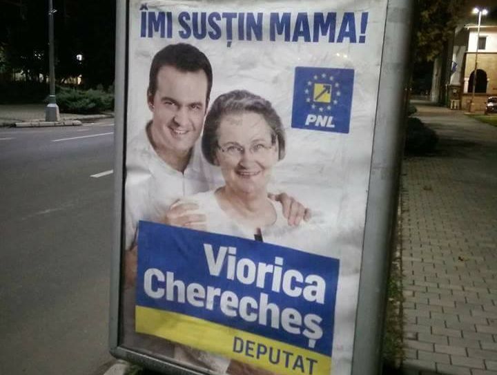 Cătălin Cherecheş apare pe afişele electorale ale Vioricăi Cherecheş, candidat PNL la Cameră în Maramureş: Îmi susţin mama