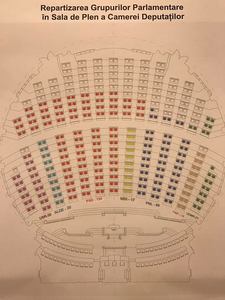 Deputaţii USR, plasaţi pe extrema stângă a plenului Camerei Deputaţilor, lângă PSD şi ALDE