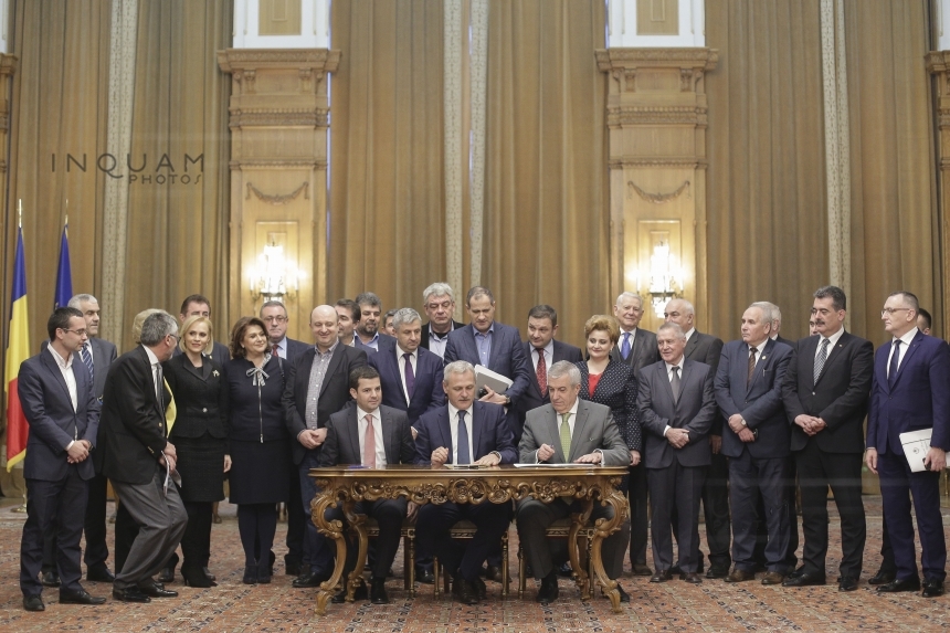 PSD, ALDE şi UDMR au semnat protocolul de colaborare parlamentară. DOCUMENT. FOTO, VIDEO