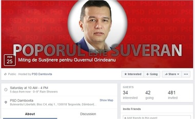 PSD Dâmboviţa vrea să organizeze un miting de susţinere a Guvernului, sâmbătă, la Târgovişte; speră să participe 10.000 de oameni
