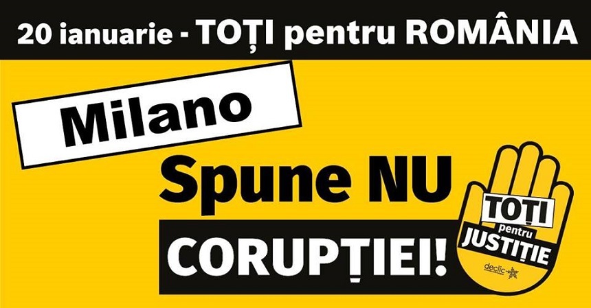 Protest la consulatul României din Milano: Din Milano În România, jos Guvernul şi hoţia! - FOTO, VIDEO