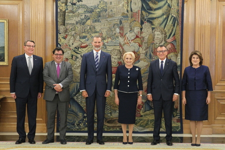 Viorica Dăncilă, primită de Regele Spaniei; cei doi au discutat despre relaţiile economice,  dar şi despre integrarea celor peste un milion de români care trăiesc şi muncesc în Spania. FOTO