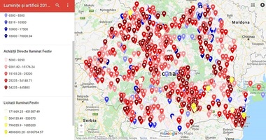 USR: În 2018, autorităţile locale au cheltuit 11 milioane de euro pe iluminatul festiv şi focurile de artificii de Revelion