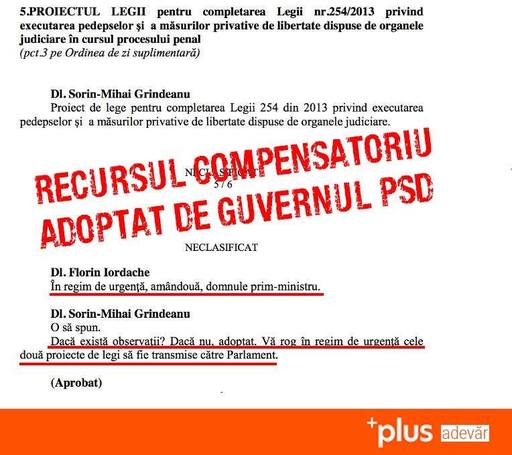 UPDATE Cioloş: Stenograma şedinţei de Guvern din 31 ianuarie 2017 arată că Executivul Grindeanu a adoptat pe repede înainte proiectul de lege a recursului compensatoriu. Reacţia lui Grindeanu