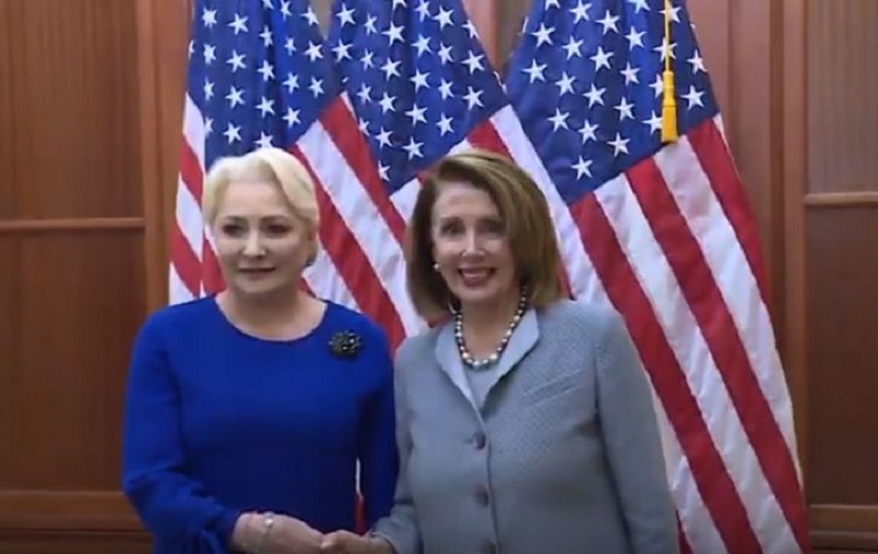 Viorica Dăncilă s-a întâlnit cu preşedintele Camerei Reprezentanţilor din Congresul SUA, Nancy Pelosi. FOTO/ VIDEO