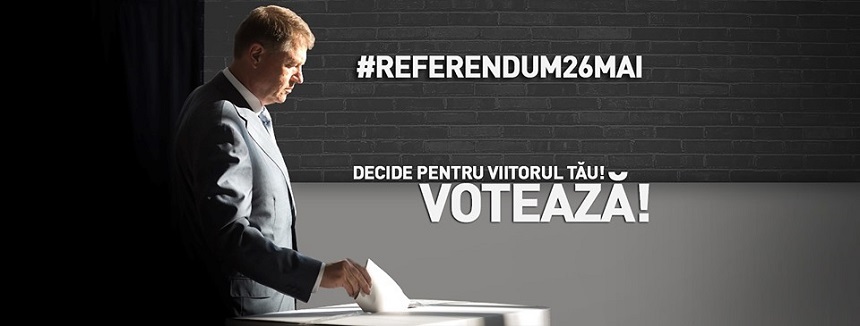 Preşedintele Klaus Iohannis şi-a schimbat fotografia de copertă a paginii de Facebook, făcând un apel la prezenţă la vot la referendumul din 26 mai