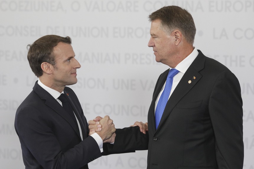 Macron, la Sibiu: Văd trei puncte importante la acest summit: climatul, protecţia frontierelor şi o creştere din punct de vedere economic şi social