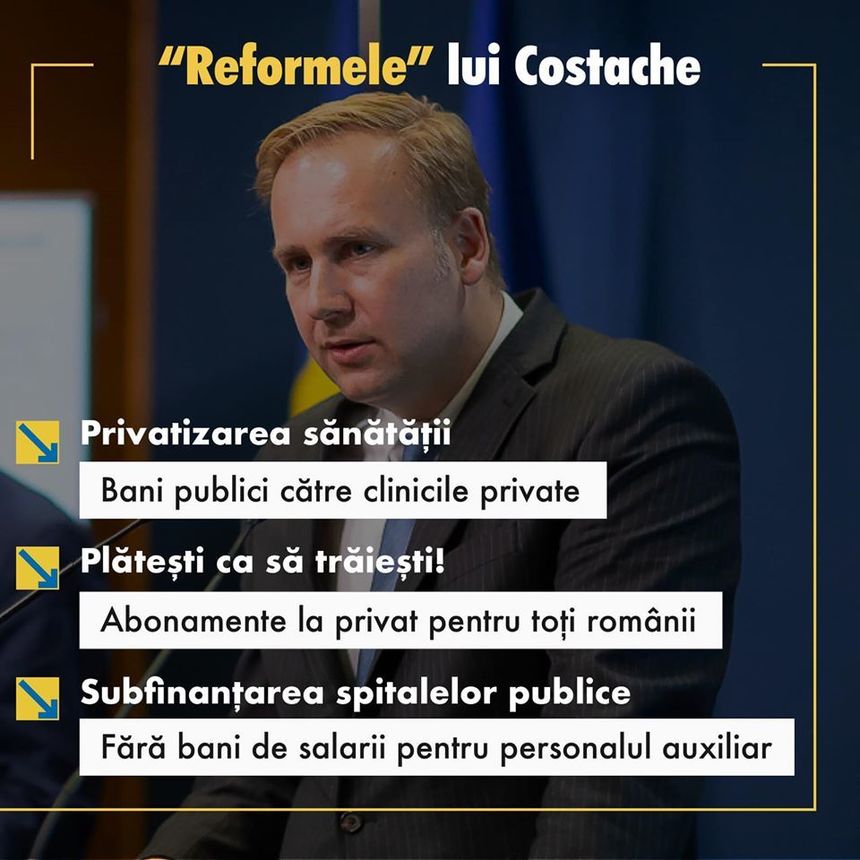 PSD: Victor Costache, cel mai nociv ministru al Sănătăţii, este acum la audieri în Parlament în loc să fie la audieri la DNA împreună cu "prietenii" săi