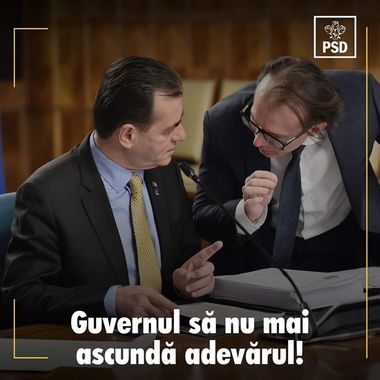 PSD: Ascunderea situaţiei reale de către Guvern reprezintă un act incalificabil şi cu urmări grave asupra sănătăţii tuturor! Românii au dreptul să ştie ce se petrece cu viaţa lor. Guvernul nu poate cere tuturor să stea în case, dar să le ascundă adevărul!