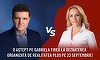 Nicuşor Dan: Am acceptat invitaţia adresată de Realitatea Plus de a participa la o dezbatere faţă în faţă cu Gabriela Firea, pe 23 septembrie. Sper să confirme participarea / Firea răspunde ironic
