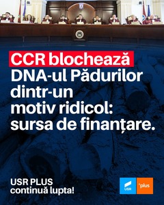 USR, după motivarea CCR: Continuăm să milităm pentru DNA-ul Pădurilor şi vom redepune legea indicând sursa de finanţare