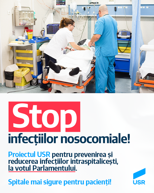 Proiectul USR pentru prevenirea şi reducerea infecţiilor intraspitaliceşti, marţi la votul final în Parlament