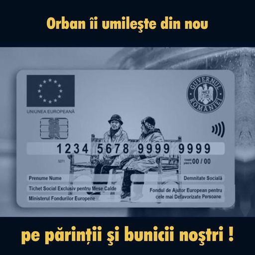 Ciolacu: 6 lei pe zi! Aceasta este raţia impusă de Orban persoanelor de peste 75 de ani, cărora le-a dat, în bătaie de joc, carduri pentru mese calde acum, în campanie electorală