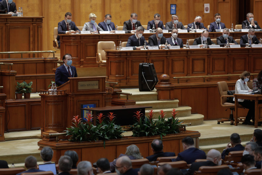 Parlamentul a început votul pentru învestirea Guvernului Ciţu/ Sunt necesare 228 de voturi „pentru”/ Ciţu, parlamentarilor care-l contestă: Vă sperie o guvernare Cîţu, nu-i aşa?